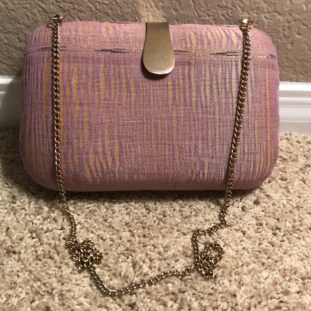 Textured, Vintage, hard-case clutch/shoulder bag.